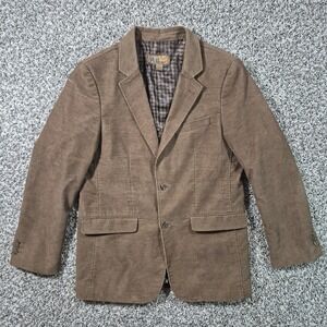 Pronto Uomo Blue Mens Blazer Sport Coat Two Button Brown Corduroy Men's Small